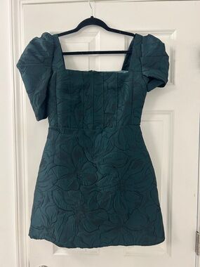 Made by Monaco dress Jacquard green black size L